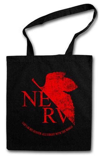 NERV STOFFTASCHE Neon Gehirn Genesis Organisation Seele Evangelion Ikari Logo