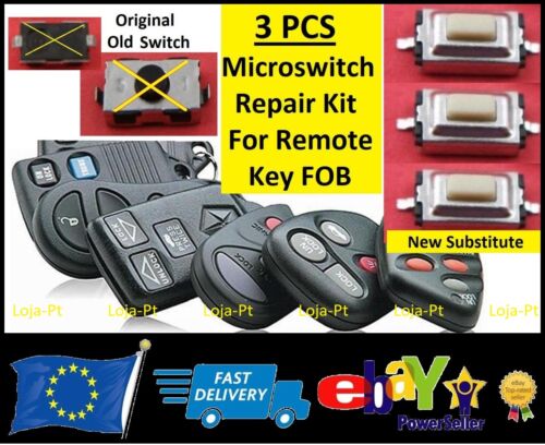 V3 3 Pcs 3 x Micro Switches Microswitch for Renault Clio Kangoo Key Fob 