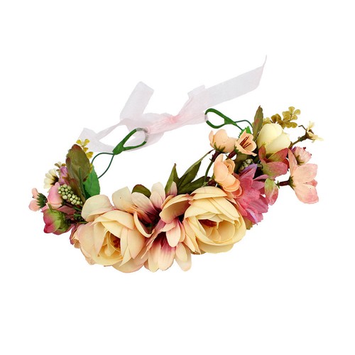 Bohemian Floral Crown Flower Headband Hair Garland Wedding Headdress