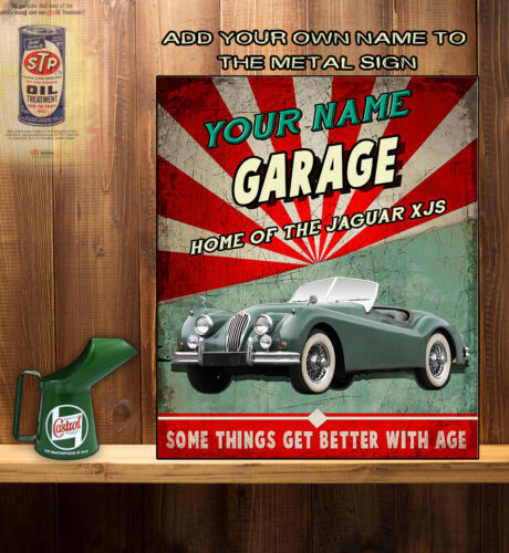 PERSONALISED JAGUAR Xk140  CAR GARAGE WORKSHOP Vintage  Metal Wall Sign