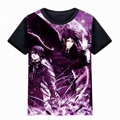 Anime Black Butler Sebastian//Ciel Unisexe T-shirt à manches courtes Cosplay #2-R576