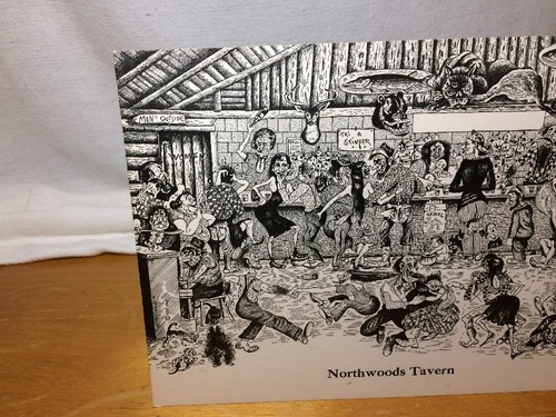 Rare Vintage N.F Pettingill 10X7 Postcard Titled Northwoods Tavern