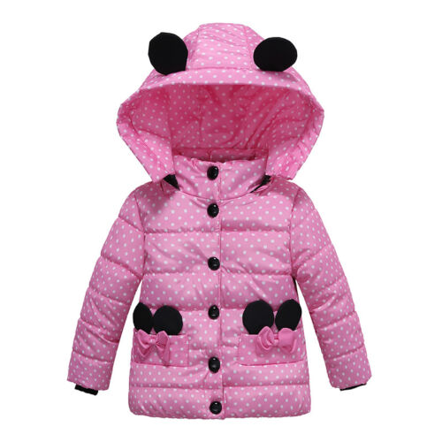 Cute Baby Kids Girls Hooded Winter Warm Coat Thick Jacket Outerwear Clothes 2-6T