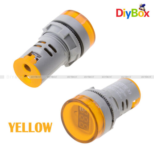 22MM LED Voltmeter Voltage Meter Indicator Pilot Light AC 60-500V DIY Yellow 