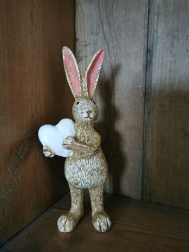 Conejo Con Corazón Blanco Ornamento Decorativo De Animales 