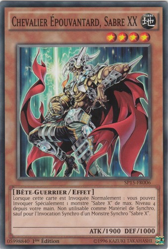 Sabre XX SP15-FR006 VF//SHATTERFOIL RARE ♦Yu-Gi-Oh!♦ Chevalier Epouvantard