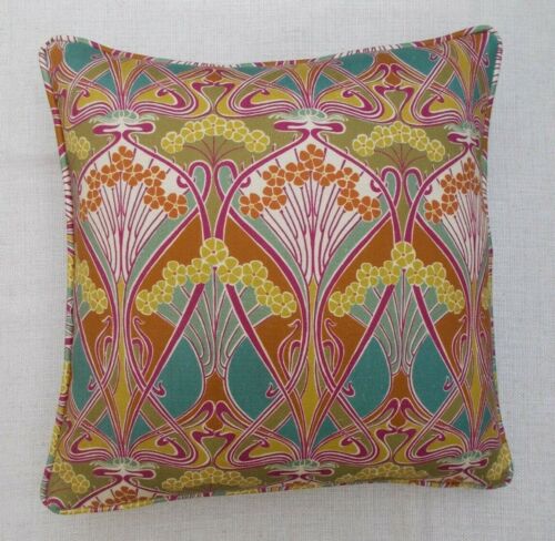 Liberty Arts Fabric Cushion Cover 'IANTHE FLOWERS LINEN TWILL PAPRIKA'  18" 