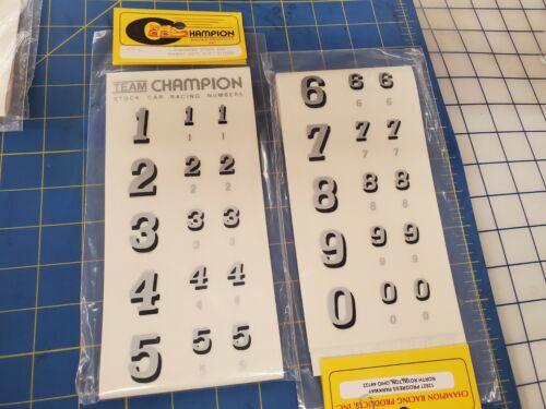 Champion 377 Shadowed Stock Car Number Sheet sticker Silver 1//24  Mid America