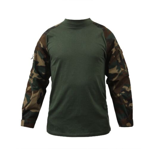 Rothco 90025 Men&#039;s Woodland Camo Military Combat Shirt
