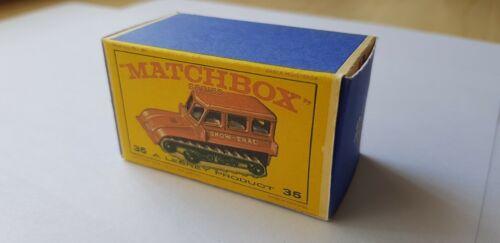 No:35 MATCHBOX série LESNEY SNOW TRAC 1964 REPRODUCTION BOX
