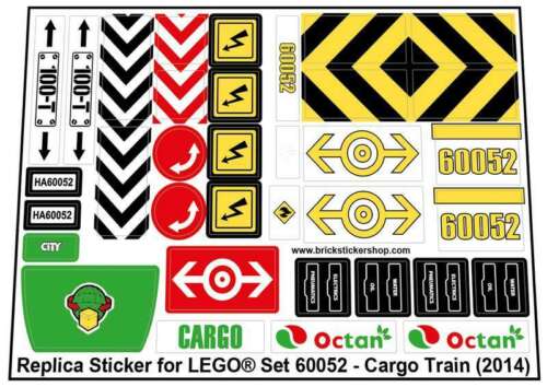 Precut Custom Replacement Stickers voor Lego Set 60052 Cargo Train 2014 