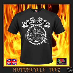 Retro /'THRUXTON/' CAFE RACER MOTORCYCLE ROCKER T-SHIRT GOOD QUALITY BIKER