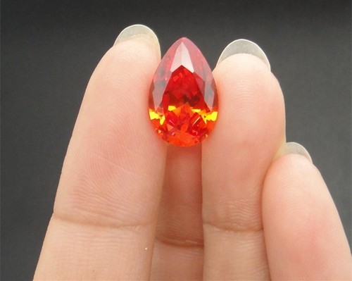 Padparadscha Sapphire 8.77ct 10x14mm Pear Cut Shape AAAAA VVS Loose Gemstone