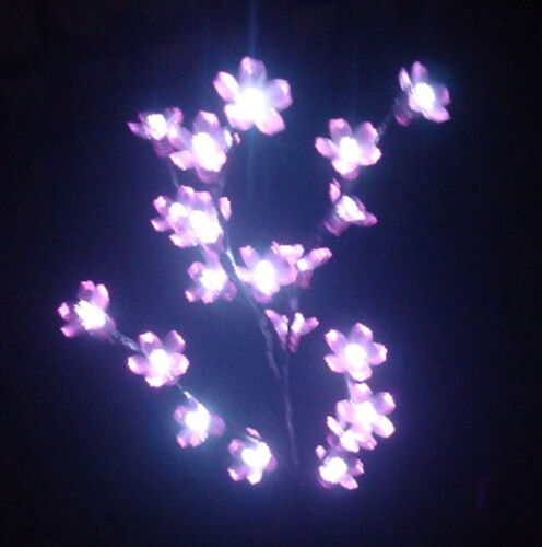 18 In Tall Cherry Blossom Tree with 20 Pink Flower Solar Led Xmas Lights Garden 