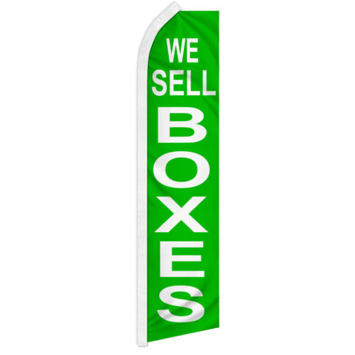 We Sell Boxes Swooper Flutter Advertising Feather Flag Moving Supplies Green