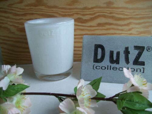 Dutz Collection Vase weiß 11 cm Glas mundgeblasen conic white creme