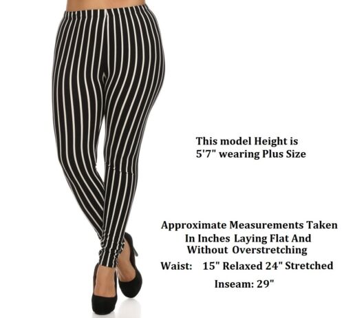 PLUS SIZE PINSTRIPED FOOTLESS LEGGINGS ONE SIZE QUEEN 14-22 