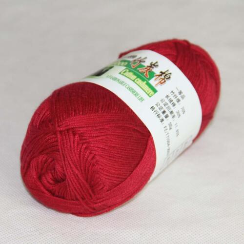 C New 1Ball X 50g Soft Smooth Baby Bamboo Cotton Knitting Yarn DIY Knitwear 29