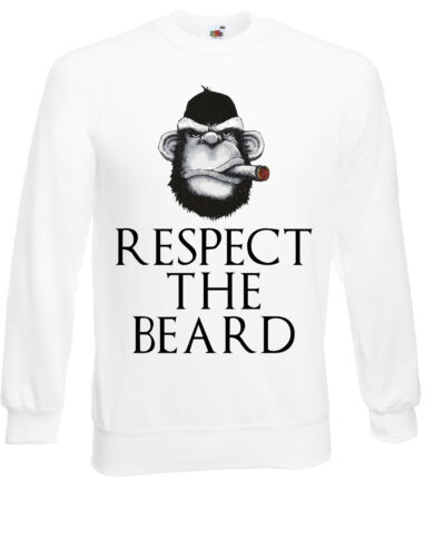 Respect the Beard Monkey Gorilla Quirky Quote Jumper Sweatshirt Sweats Top AC68 