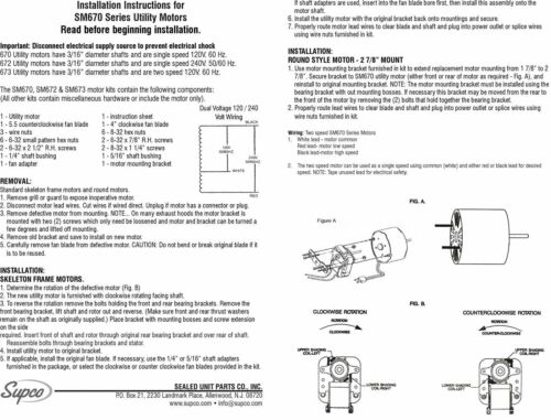 SM672-Ventilateur Moteur util 3000 CW//CCW Kit 240 V Universel