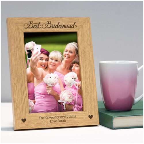 PERSONALISED Best Bridesmaid Gifts Maid of Honour Flower Girl Photo Frame Gifts 