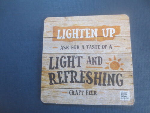 1 only JAMES SQUIRE Brewery New South Wales "Lighten Up" Issue Beer Coaster 
