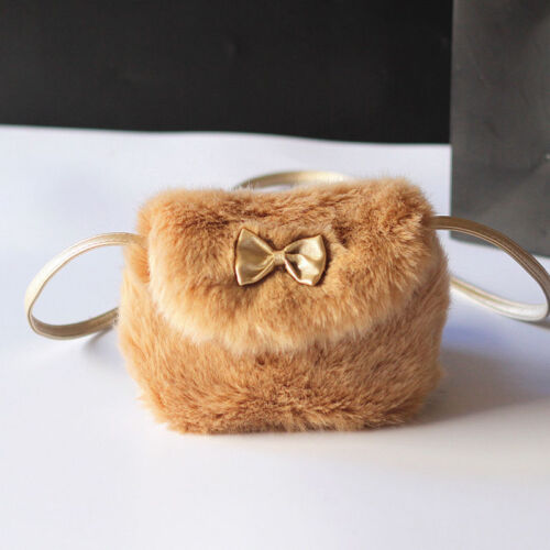 Girl Kids Bow Mini Crossbody Bag Imitation Fur Handbags Bag Purse Bowknot Gift 