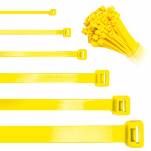 PREMIUM ZIP TIES CABLE WRAPS PLASTIC NYLON LONG Wide Large Small Thick Yellow 