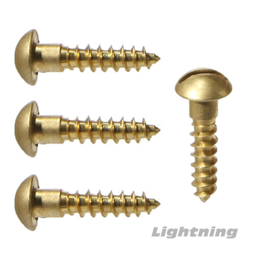 #12 x 1/" Solid Brass Wood Screw Slotted Round Head Qty 250