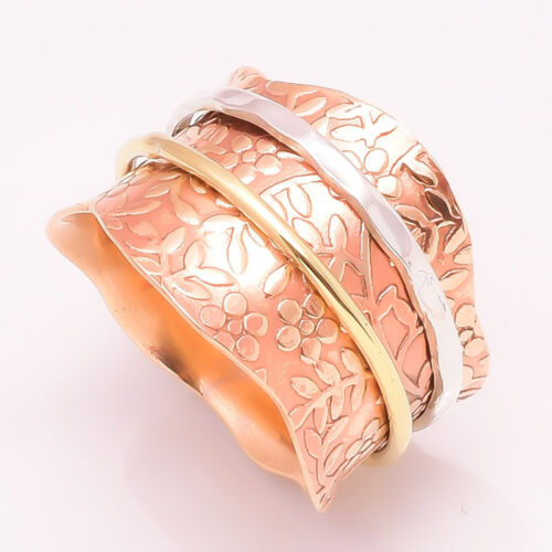 Solid Copper Band Brass Meditation Ring Spinner Ring Handmade Jewelry sq26