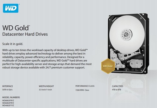 WD Gold 4TB Datacenter Hard Drive 7200 RPM SATA 6 Gb//s 128MB Cache WD4002FYYZ