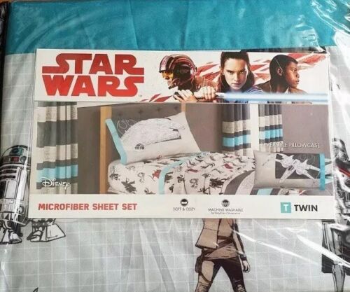 New Disney Star Wars Twin size Microfiber Sheet Set Reversible Pillowcase 3 Pc 