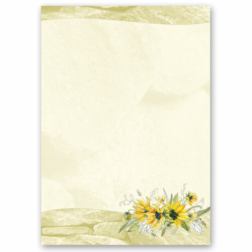 Papier Buro Schreibwaren Din Format Blatt Natur Motiv Briefpapier Gelbe Sonnenblumen Buro Schreibwaren Remillebaby Com Br