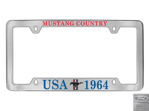 Ford Mustang Country USA 1964 Chrome Plated Metal License Plate Frame