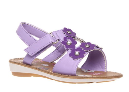 Girls Shoes Grosby Ruby Sandals White Multi or Purple with Flowers Size 6-12 New