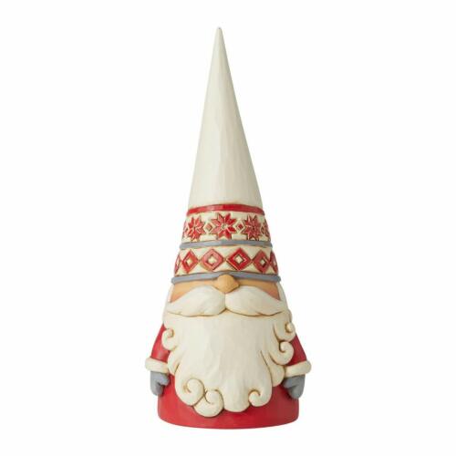 Enesco Jim Shore Heartwood Creek White Snowflake Hat Gnome Figurine 