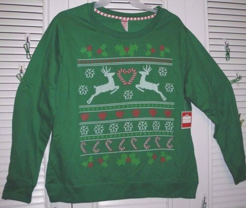 DEERS AND CHEERS Christmas SWEATSHIRT Woman's Size L XL XXL NEW W/TAG! 