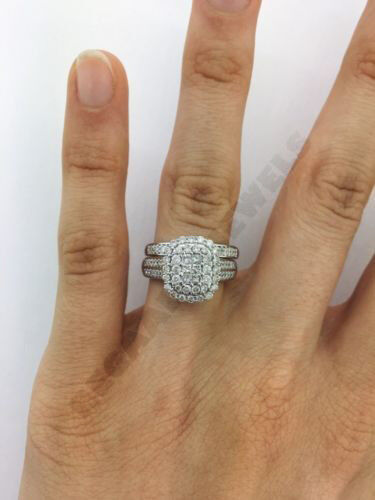 3ct d vvs1 diamond bridal set princess cut engagement wedding ring 14k gold over