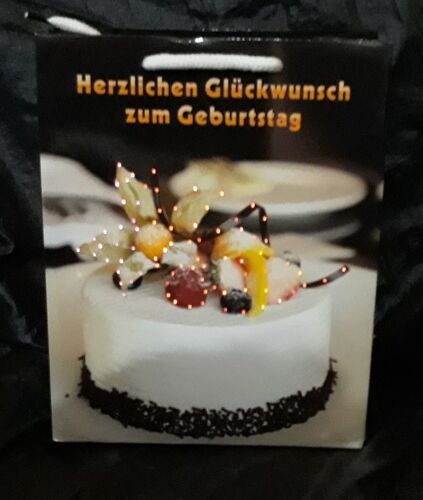 LED TASCHE TÜTE GESCHENKTÜTE Geburtstag Torte Birthday beleuchtet Farbwechsel