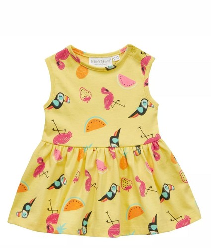 Baby Girl/'s Tropical Dress Summer Flamingo Parrot Newborn 2 years pink yellow