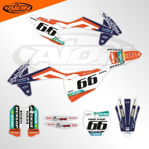 KTM Graphics Kit for a 2016-2018 SX SXF XC XCF Decals kit with custom rider ID 