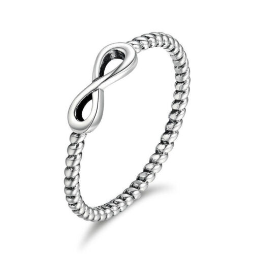 Elegant Women 925 Sterling Silver Infinity Infinite Knot Love Finger Ring SZ 6-8