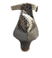 BLACK /& PEWTER KITTEN HEEL SANDAL WITH TEXTURED SNAKE SKIN EFFECT SIZE 5,6,7,8.