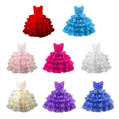 Toddler Baby Girl Flower Princess Dress Kid Pageant Party Wedding Birthday Dress