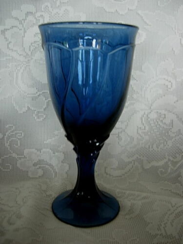 Vintage Mid-Century 1900/'s NORITAKE Sweet Swirl Cobalt Blue 7 3//8/" Water Goblet