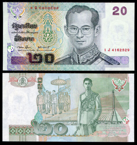 THAILAND 20 BAHT ND 2003 P 109 SIGN 78 CHALONGPHOB//TARISAR UNC