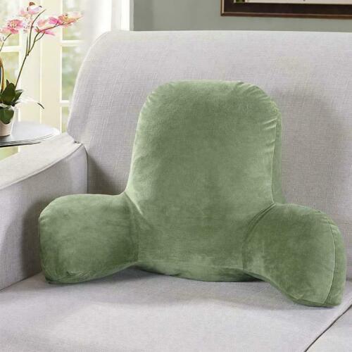 Big Backrest Reading Bed Rest Pillow With Arms Plush Memory Foam Fill Cushion 