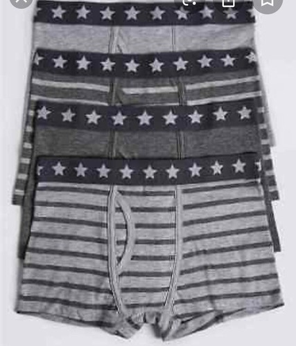NUOVO pacco 4 Ragazzi Cotone BAULI 5-6 ANNI grigio screziato Marks /& Spencer