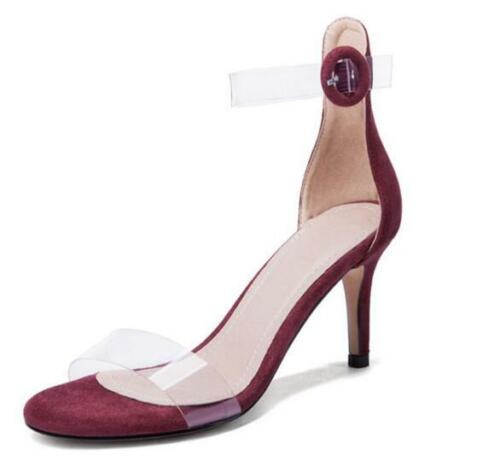 Details about   Women Open Toe Clear Transparent Party Pumps Mid Heel Sandal Shoes 43/4/45/46 D 
