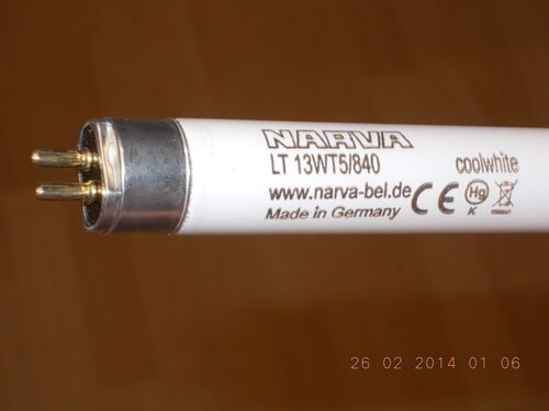 NARVA LT 13WT5//840 coolwhite LeuchtStoffRöhre 52 53cm lang NeonLampe 16mm dick